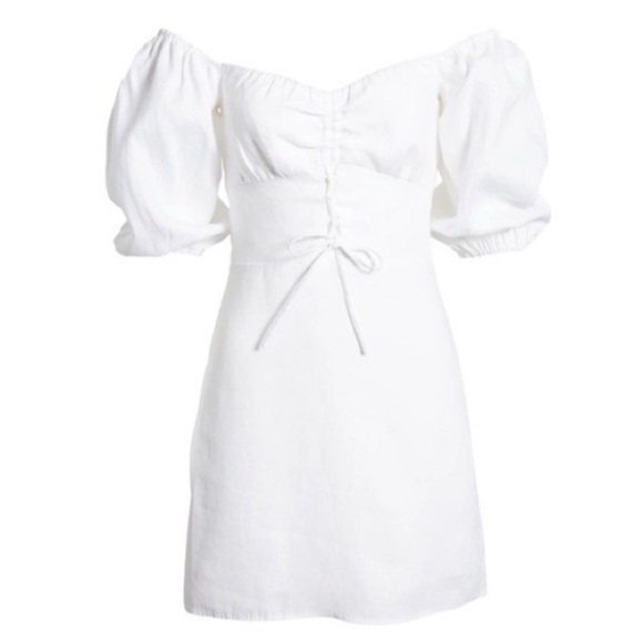 Reformation Kathryn Linen Dress white 10 - Picture 4 of 12